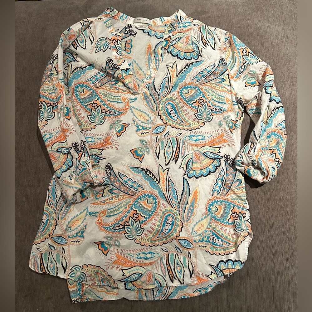 Van Heusen Womens Paisley Blouse XL - Picture 2 of 9